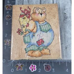 Penny Black Honey Bear Bees 1998 Country Rubber Stamp Wood #B17